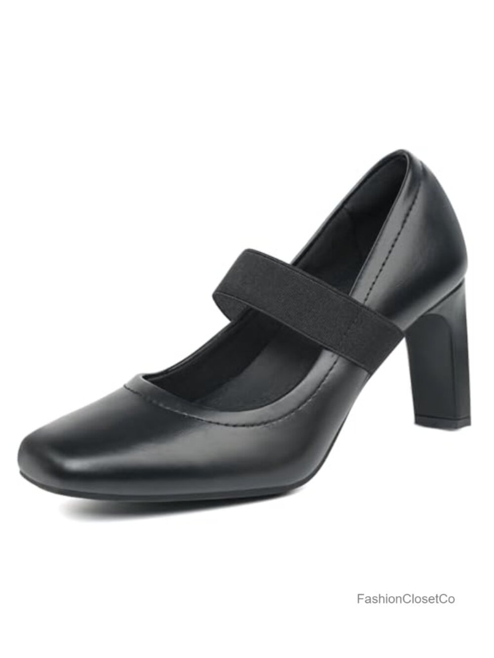 Women's Square Toe Mary Jane Heels Dress Shoes 3 Inch